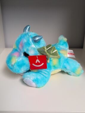 🩵3/$20🩵 Small Aurora Dragon Plush BNWT Blue Green Laying Dragon With Wings